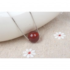 Natural Red Agate Pendant Necklace